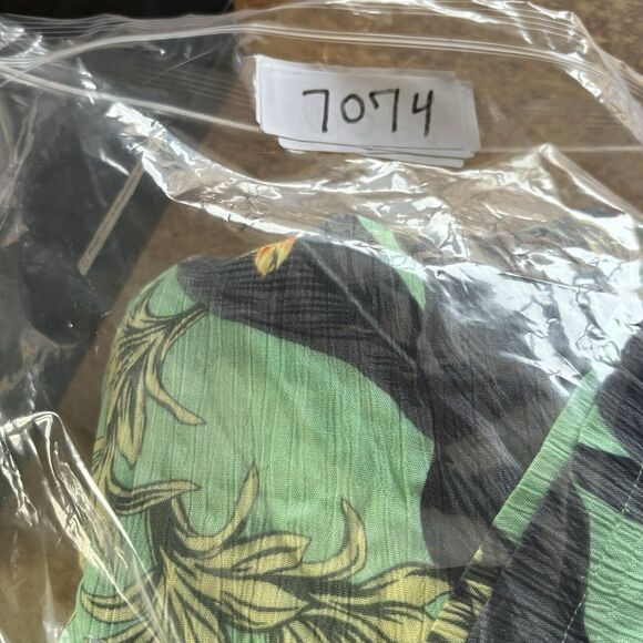 Speedo Swim Beach Cover‎ Up Womens Large Green Aquatic Floral Print Open Front - Picture 12 of 12